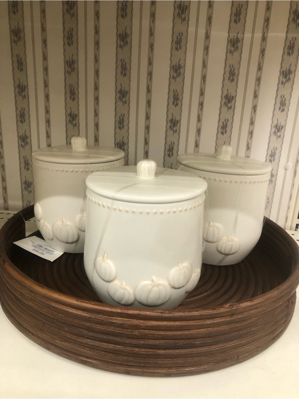 Target Bullseye Fall Decor 2026 White Ceramic Pumpkin Canister with Lid